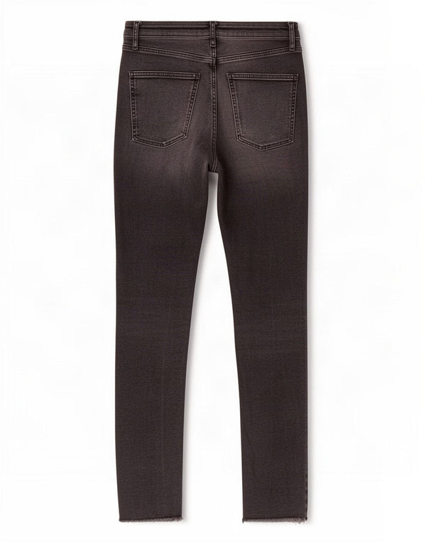 Jeans skinny a vita alta da donna Zara EU 38 Small W28 L29 cotone nero
