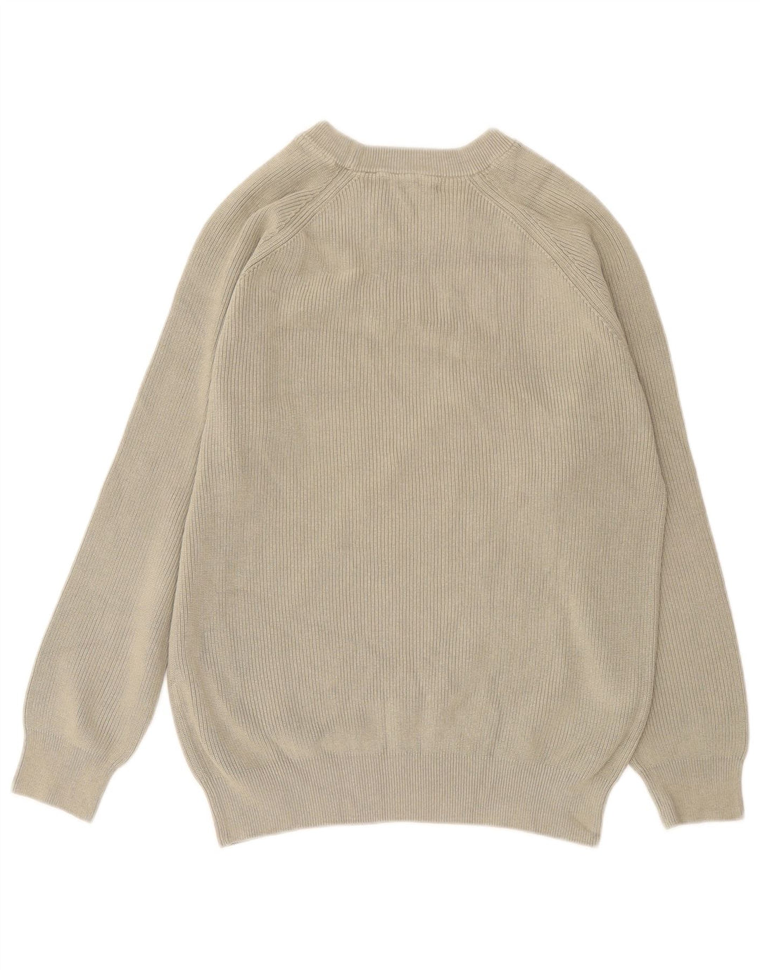 Maglione maglione girocollo da uomo Zara grande in cotone kaki