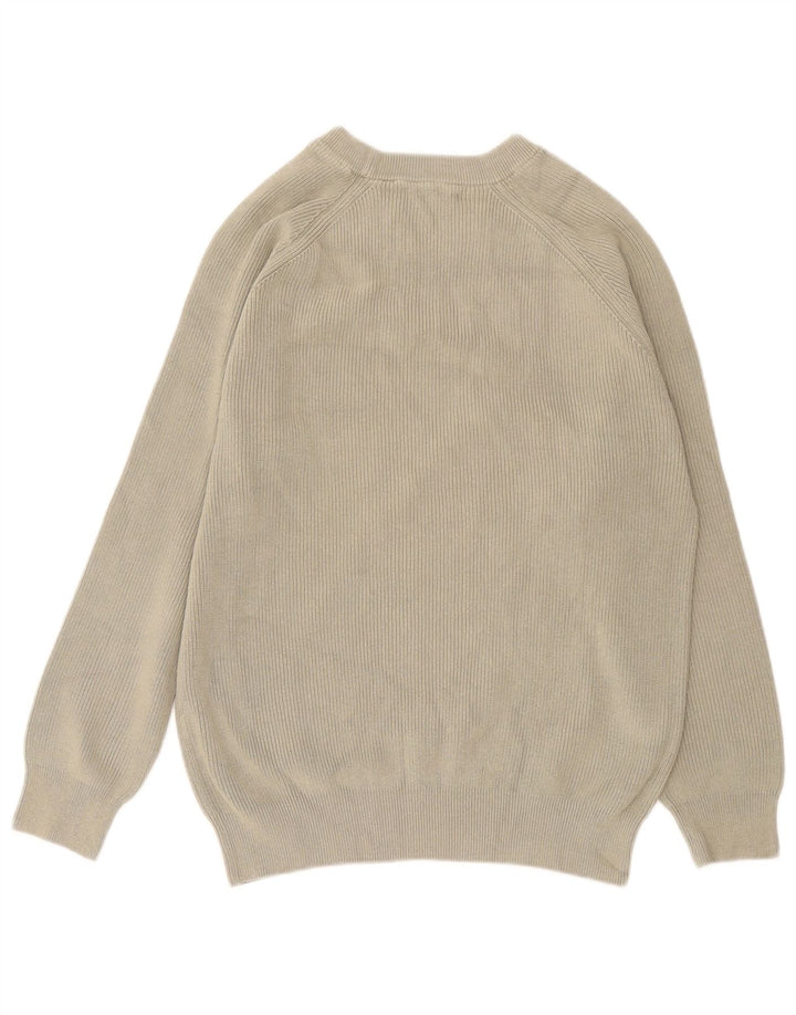 Maglione maglione girocollo da uomo Zara grande in cotone kaki