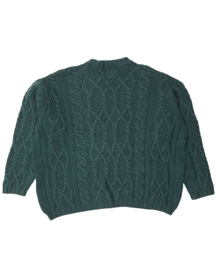 Maglione maglione girocollo da uomo Marks & Spencer XL verde lana vergine