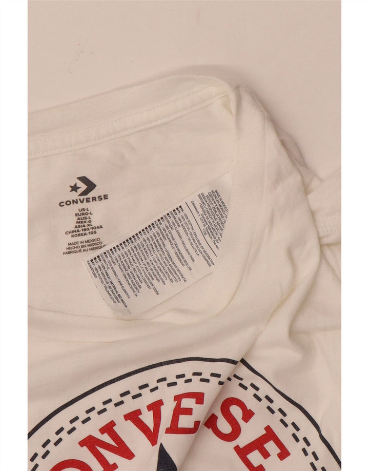 T-shirt grafica da uomo Converse Top grande in cotone bianco