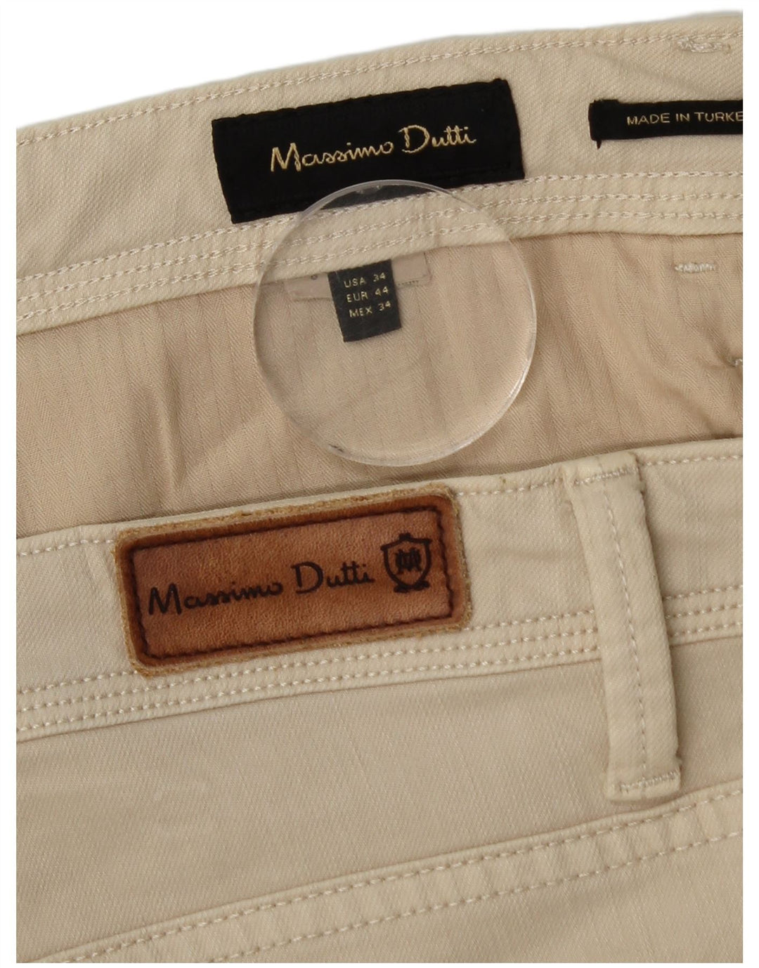 Pantaloni casual slim da uomo Massimo Dutti EU 44 Large W34 L34 Beige