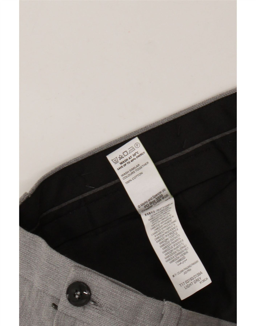 Pantaloni chino dritti da uomo Marks & Spencer W40 L29 cotone grigio