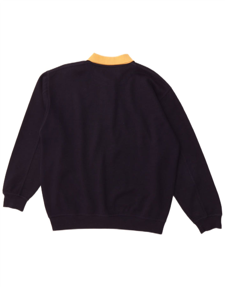 MCFORSUM Felpa da uomo con collo alto Maglione grande poliestere blu navy