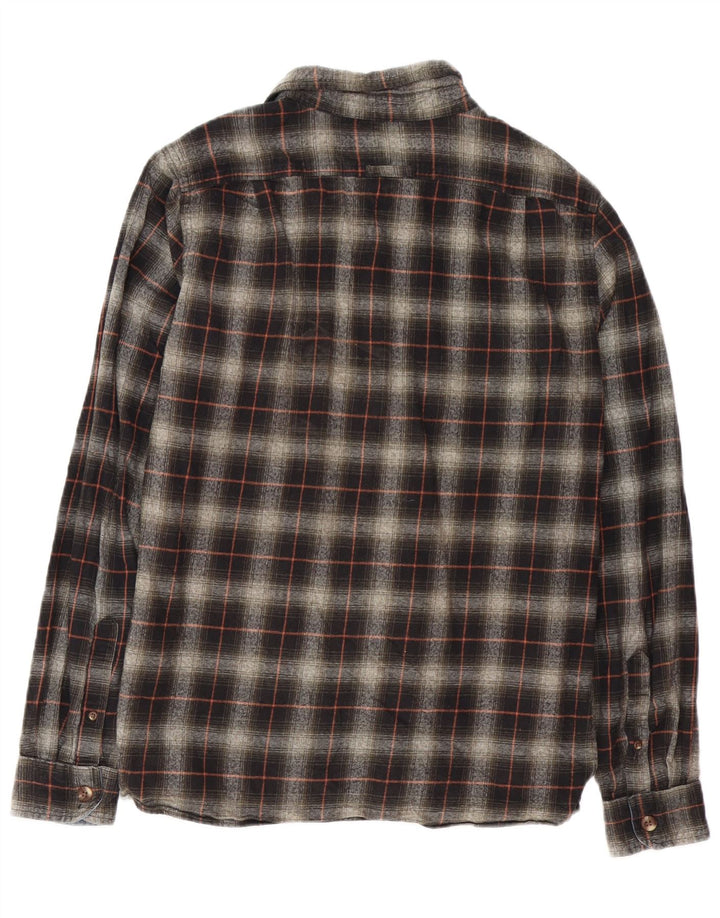 Camicia da uomo in flanella dalla vestibilità classica SUPERDRY, cotone a quadri neri grandi