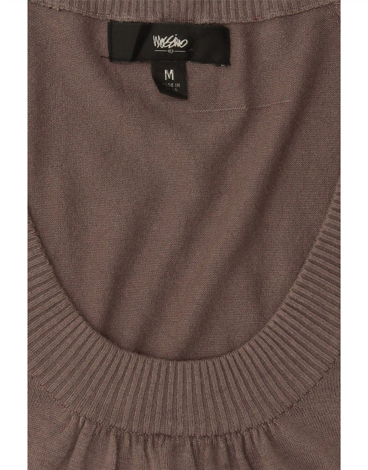 MOSSIMO Womens Short Sleeves Jumper Dress UK 12 Medium Grey Rayon Vintage Mossimo and Second-Hand Mossimo from Messina Hembry 