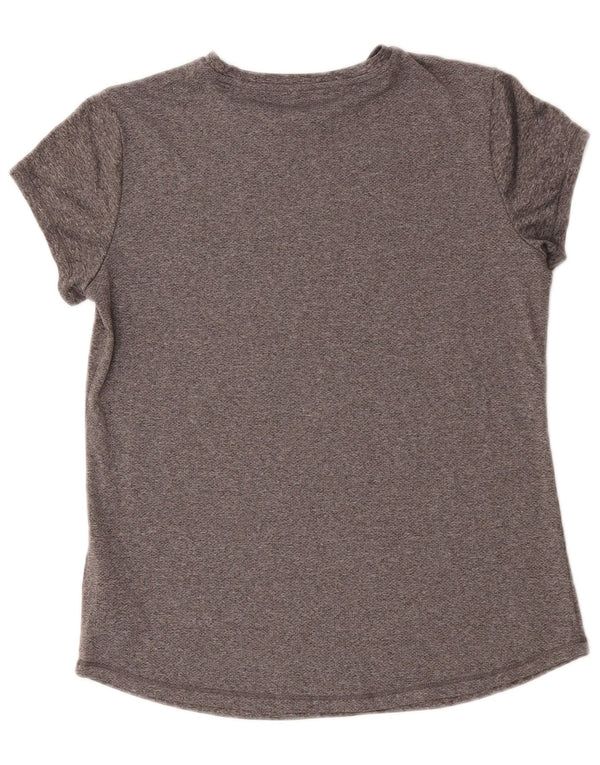 Puma Womens Graphic T-Shirt Top UK 14 Medium Grey Flecked Polyester