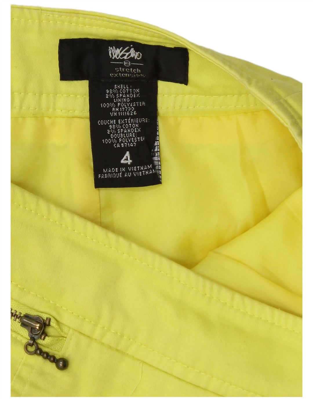 Gonna a tubino da donna Mossimo US 4 Small W27 in cotone giallo