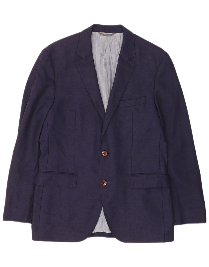 Giacca blazer da uomo a 2 bottoni Hugo Boss EU 48 media lana vergine blu navy
