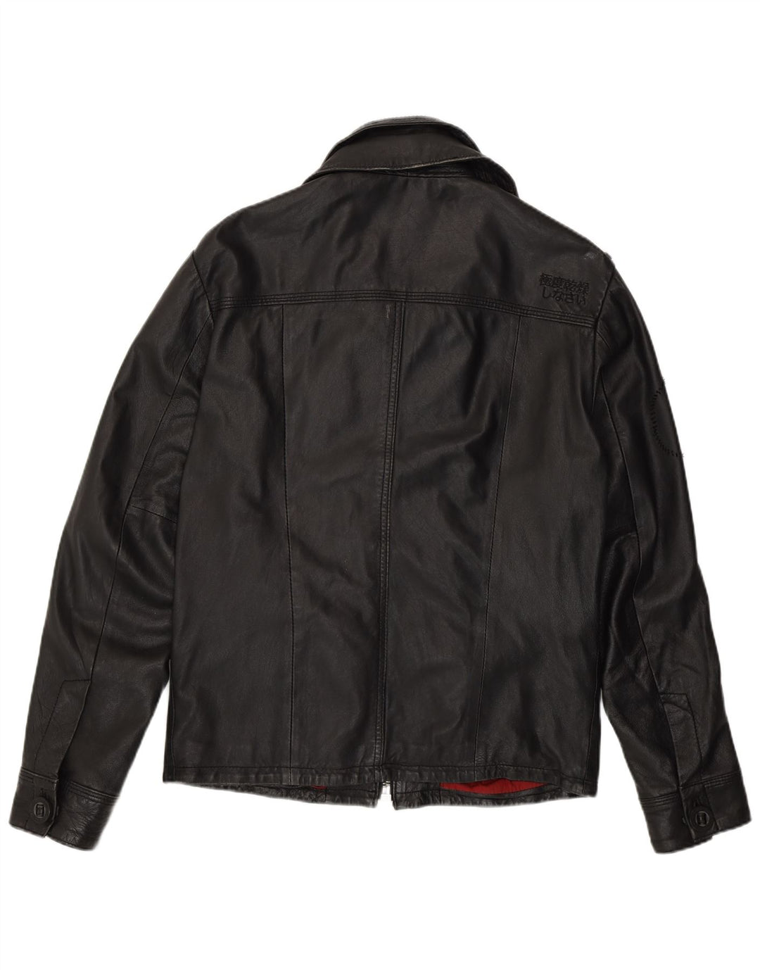 Giacca in pelle militare da uomo Superdry UK 38 in pelle nera media