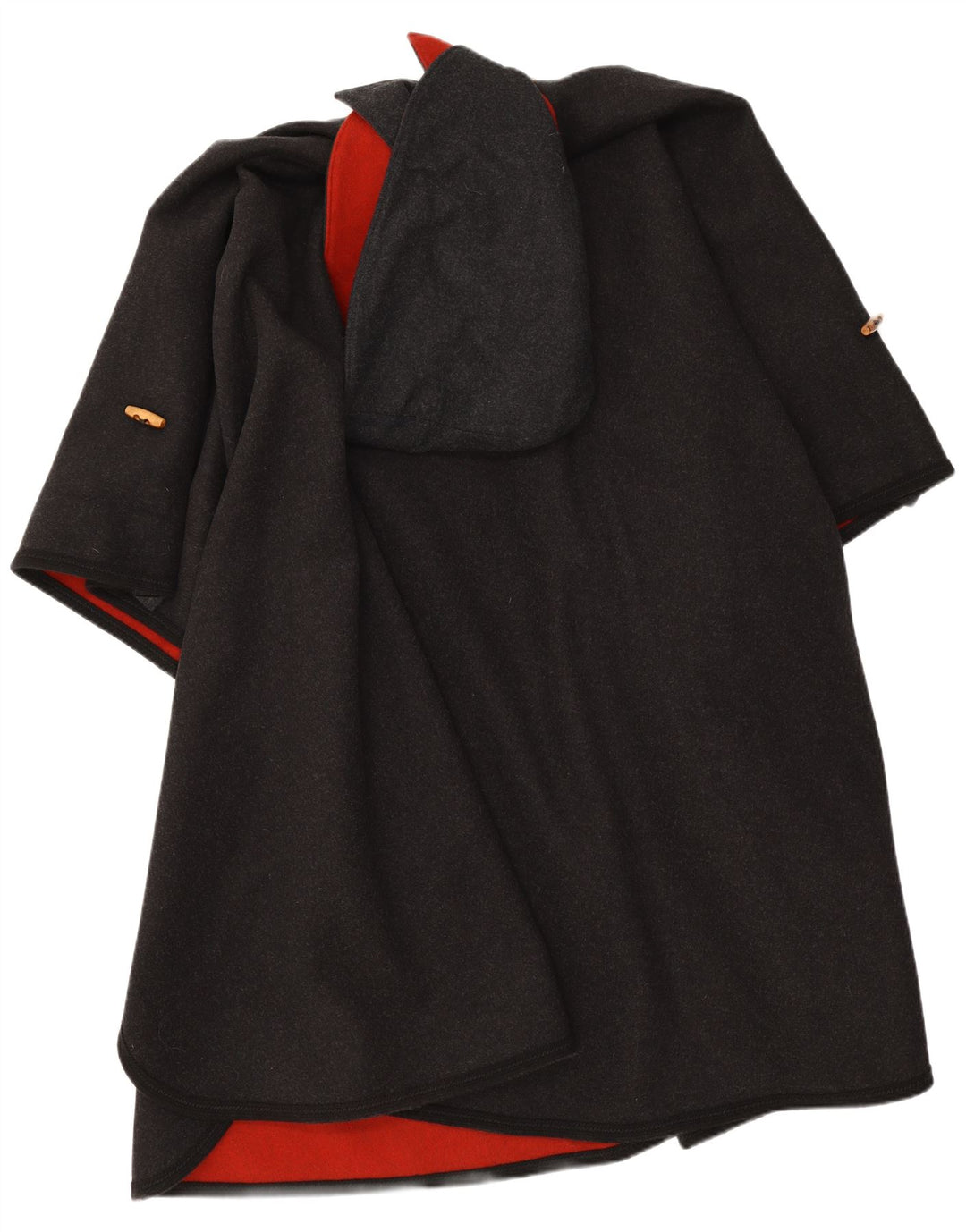 Cappotto vintage da donna con cappuccio con cappuccio, taglia unica, grigio