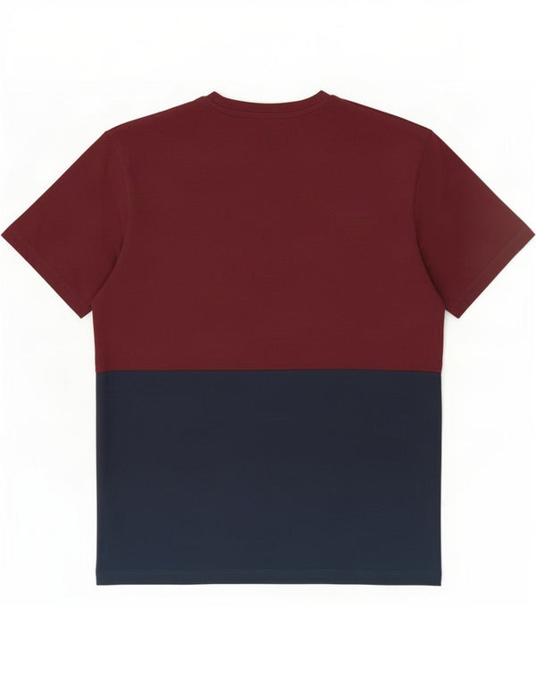 T-shirt grafica da uomo Jack & Jones Top in cotone color block bordeaux medio