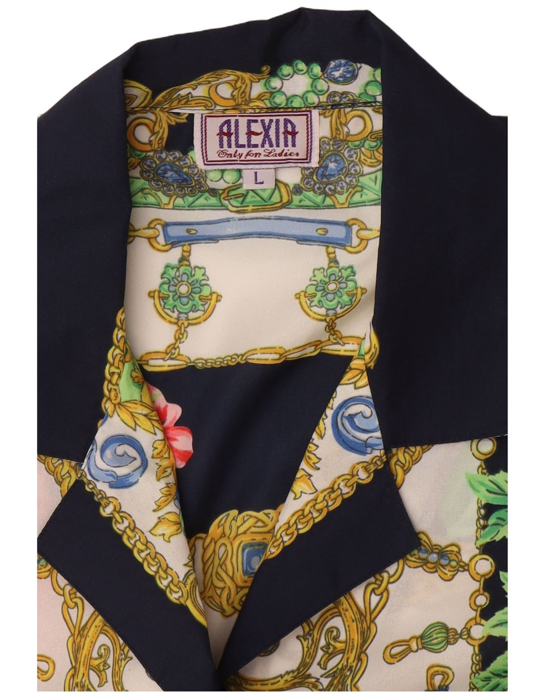 Camicetta a maniche corte da donna Alexia UK 16 grande blu navy floreale