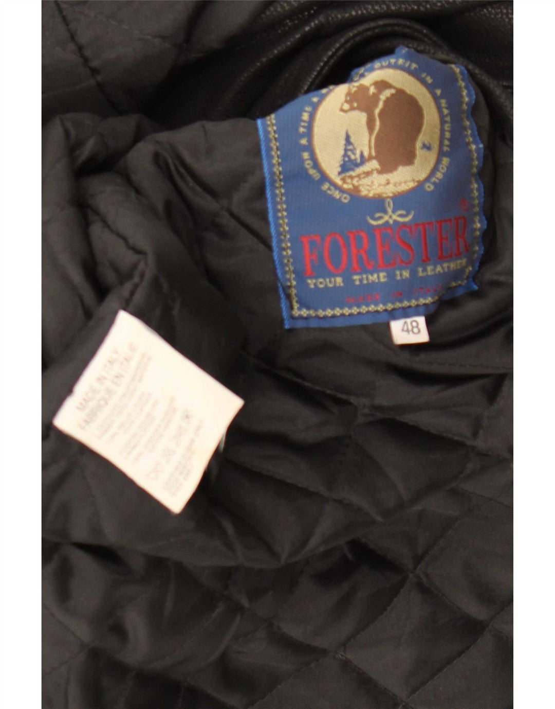 Forester Giacca blazer in pelle da uomo a 3 bottoni IT 48 Medium Black