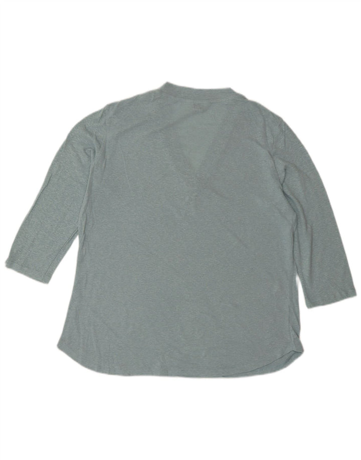 ORVIS Top oversize da donna manica 3/4 UK 10 piccolo blu