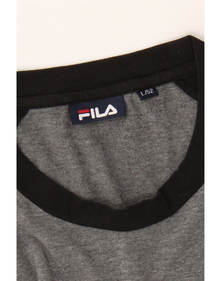 Maglietta grafica da uomo Fila manica lunga IT 52 Large Grigia