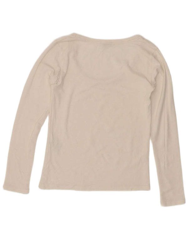 Top corto da donna Zara a maniche lunghe UK 12 cotone bianco medio