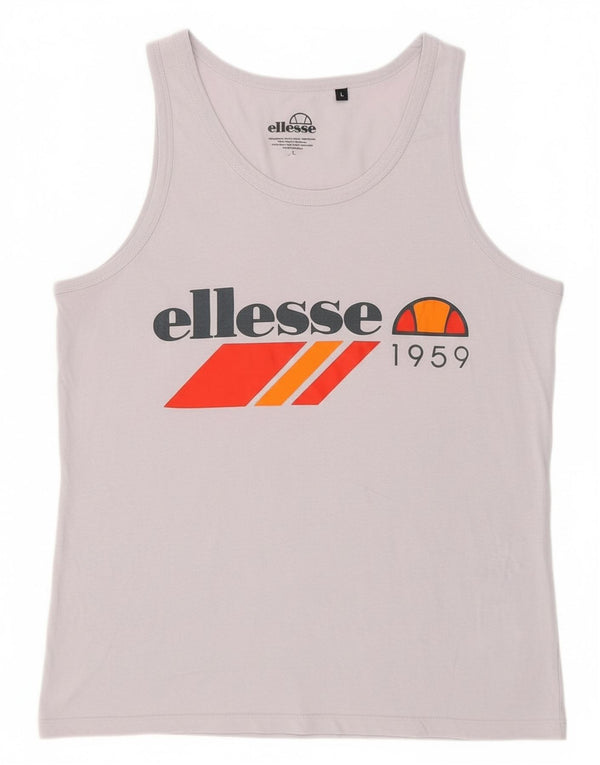 Canottiera grafica da donna Ellesse UK 16 grande cotone viola