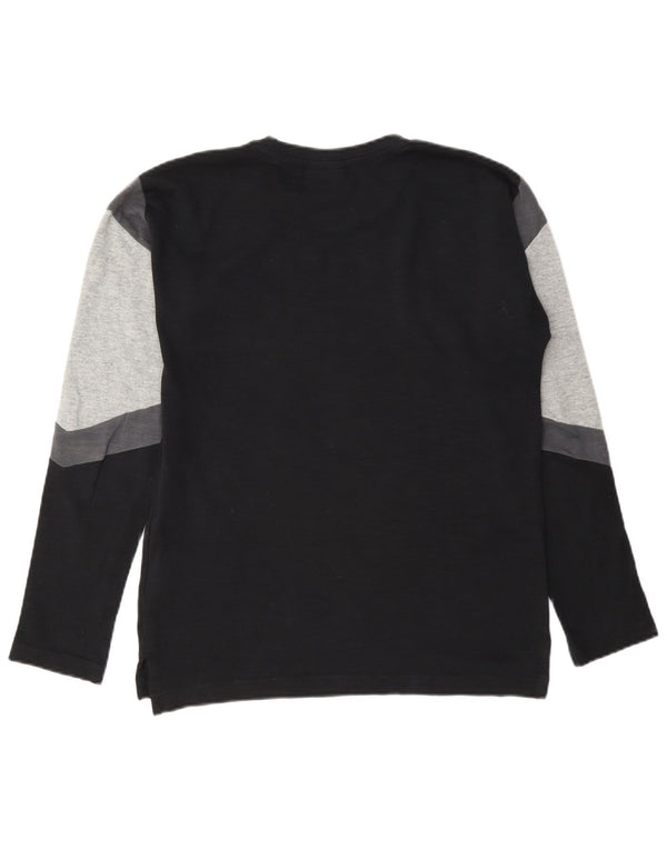 Maglia Nike da ragazzo a manica lunga 12-13 anni Large Nera in cotone color block