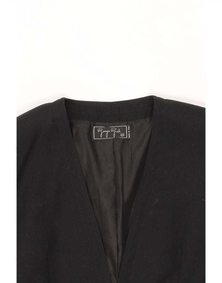 GIORGIO GRATI Womens 1 Button Blazer Jacket IT 42 Medium Black Wool Vintage Giorgio Grati and Second-Hand Giorgio Grati from Messina Hembry 
