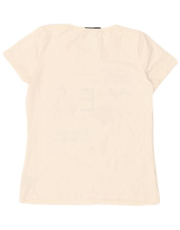 T-shirt grafica da donna Liu Jo Top IT 44 cotone bianco sporco medio