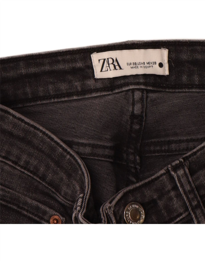 Jeans dritti a vita alta da donna Zara EU 38 piccoli W28 L27 grigi