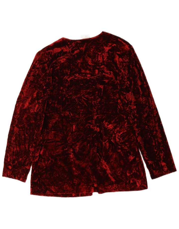Giacca blazer classica da donna vestibilità ampia UK 10 piccola bordeaux