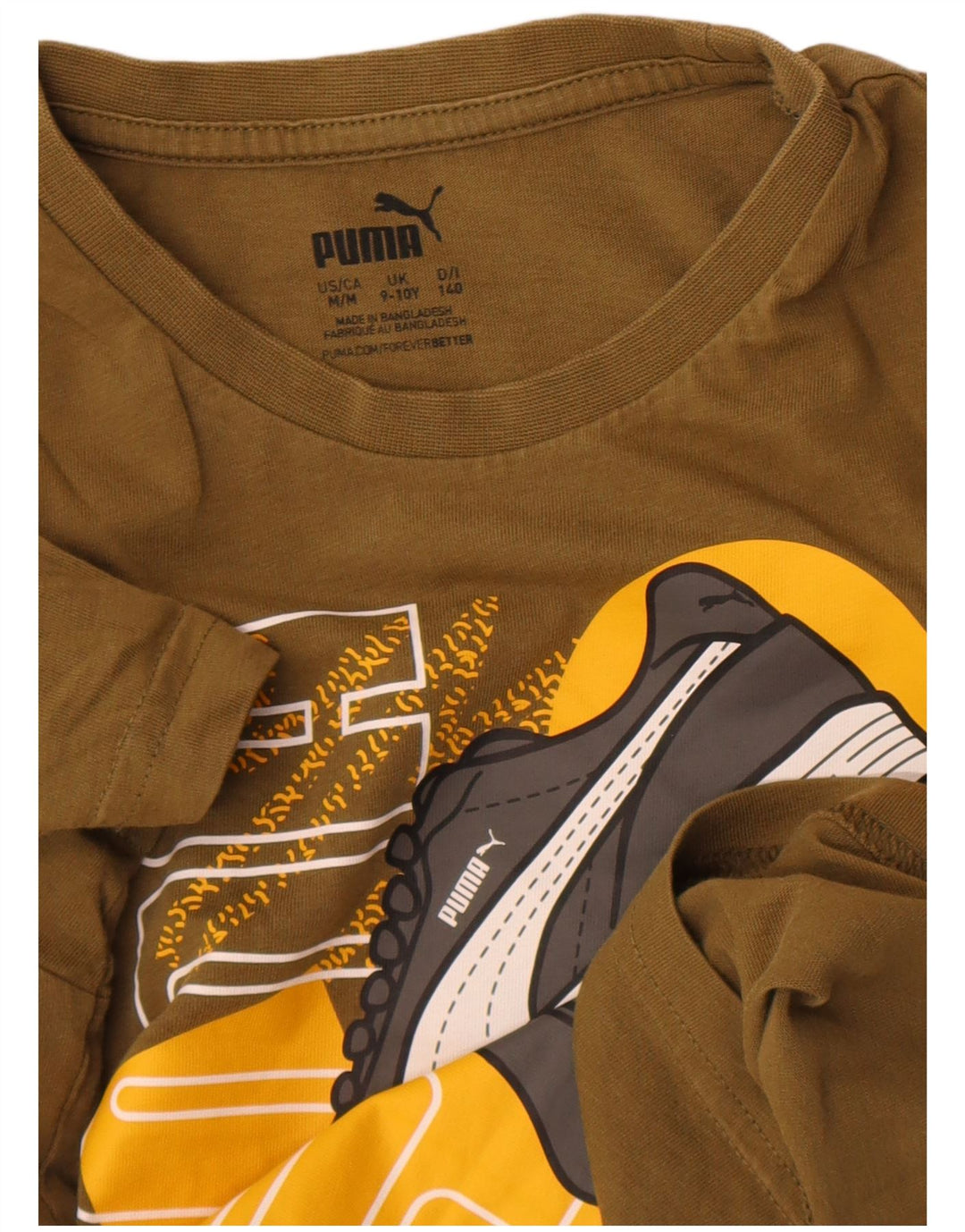 Maglietta grafica Puma da bambino, 9-10 anni, color kaki