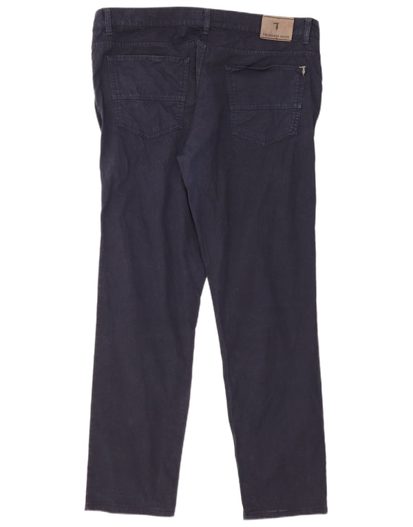 Pantaloni Casual Slim Uomo TRUSSARDI IT 54 2XL W40 L32 Blu Navy