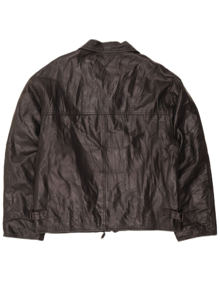 Giacca in pelle da donna VINTAGE IT 54 3XL Nera