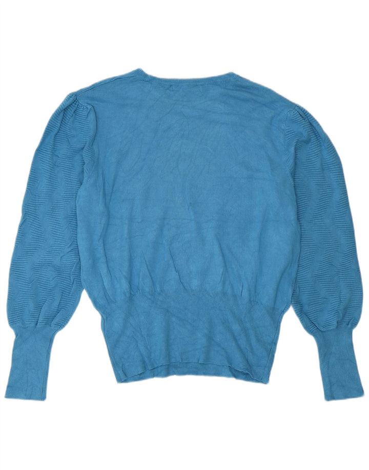 Maglione maglione girocollo da donna Marks & Spencer UK 16 Grande blu geometrico
