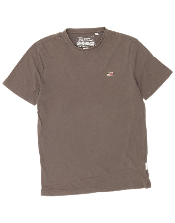 T-shirt da uomo Napapijri Top Small in cotone grigio