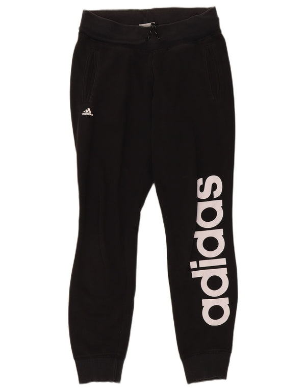 Pantaloni da tuta con grafica Adidas da donna Joggers UK 4/6 XS cotone nero