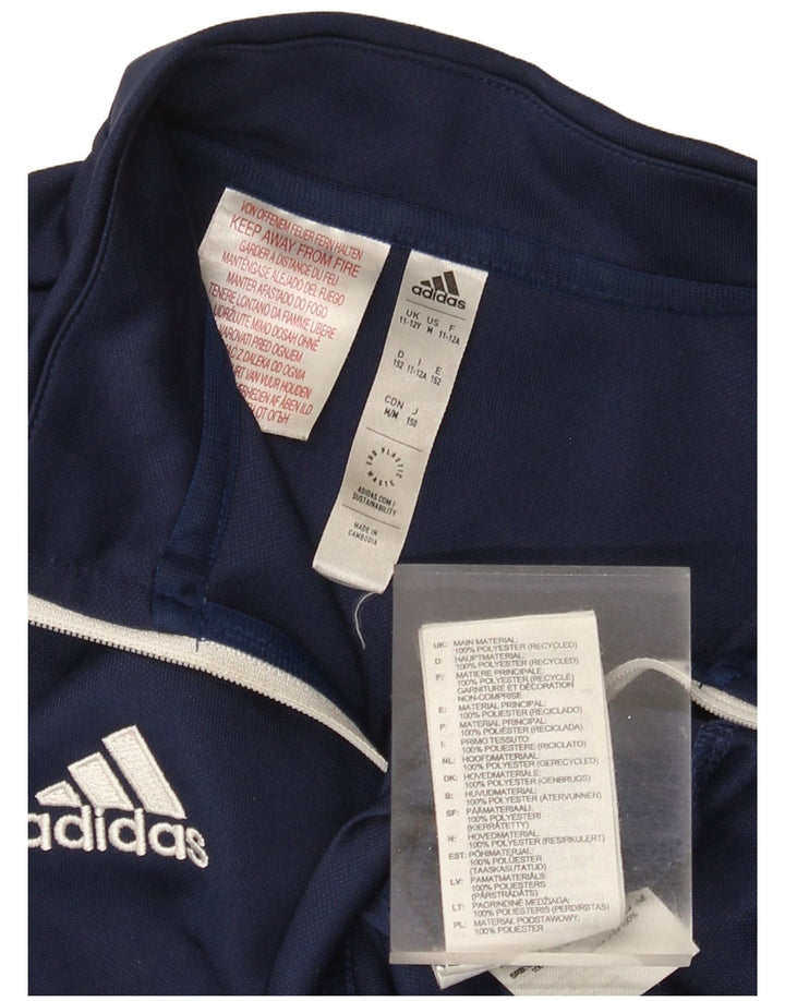 Top della tuta da ginnastica Adidas Aeroready Zip Neck Pullover da bambino 11-12 anni Blu navy