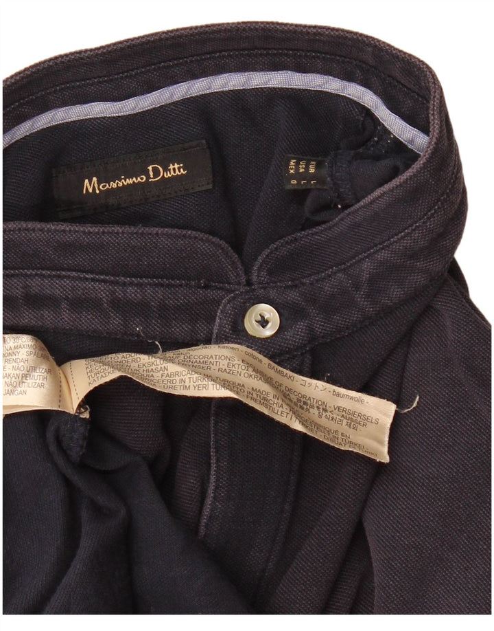 Polo da uomo MASSIMO DUTTI grande in cotone blu navy