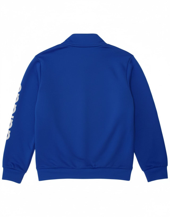 ADIDAS Boys Graphic Tracksuit Top Jacket 7-8 Years Blue Polyester