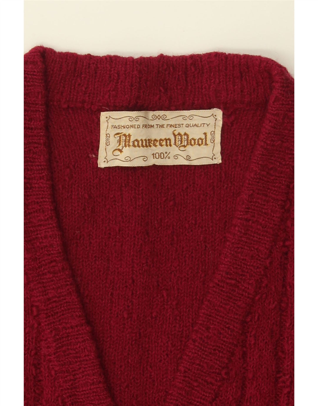 MAUREEN Womens Cardigan Sweater UK 10 Small Burgundy Wool Vintage Maureen and Second-Hand Maureen from Messina Hembry 