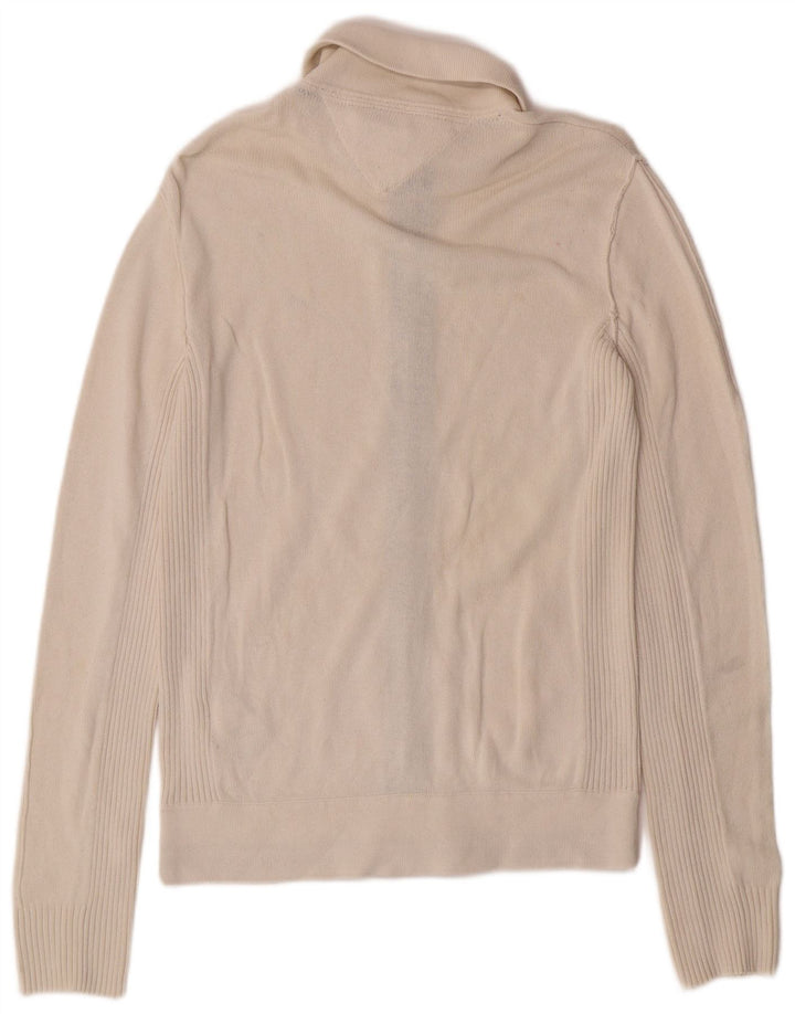 Maglione cardigan da uomo Tommy Hilfiger piccolo in cotone bianco sporco