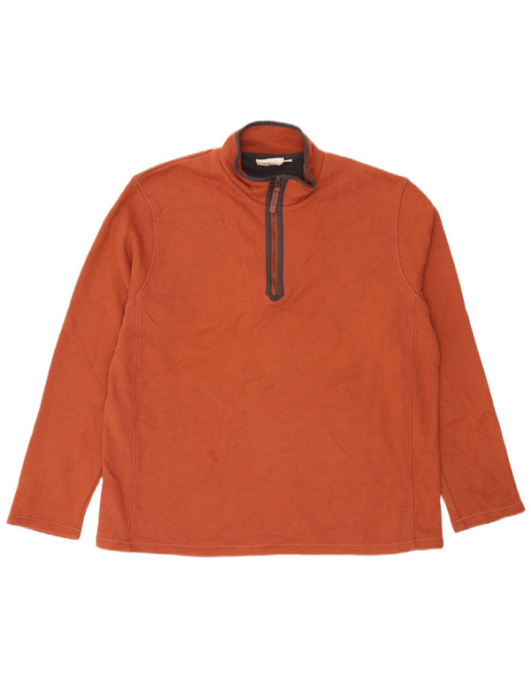 Felpa da uomo con collo con zip Mountain Warehouse Maglione XL in cotone marrone