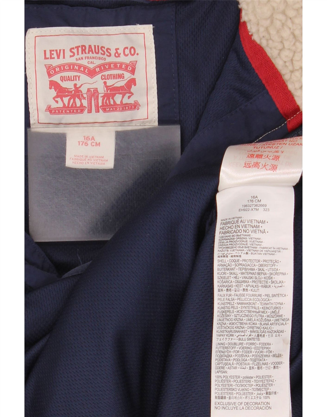 Giacca in pile Levi's da ragazzo 15-16 anni Poliestere color block beige