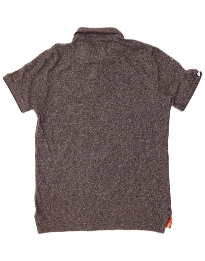 Polo da uomo Superdry Small in cotone chiazzato grigio
