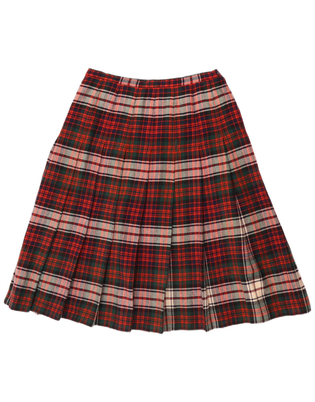 Gonna a pieghe vintage da donna a pieghe W30 a quadri multicolore medio