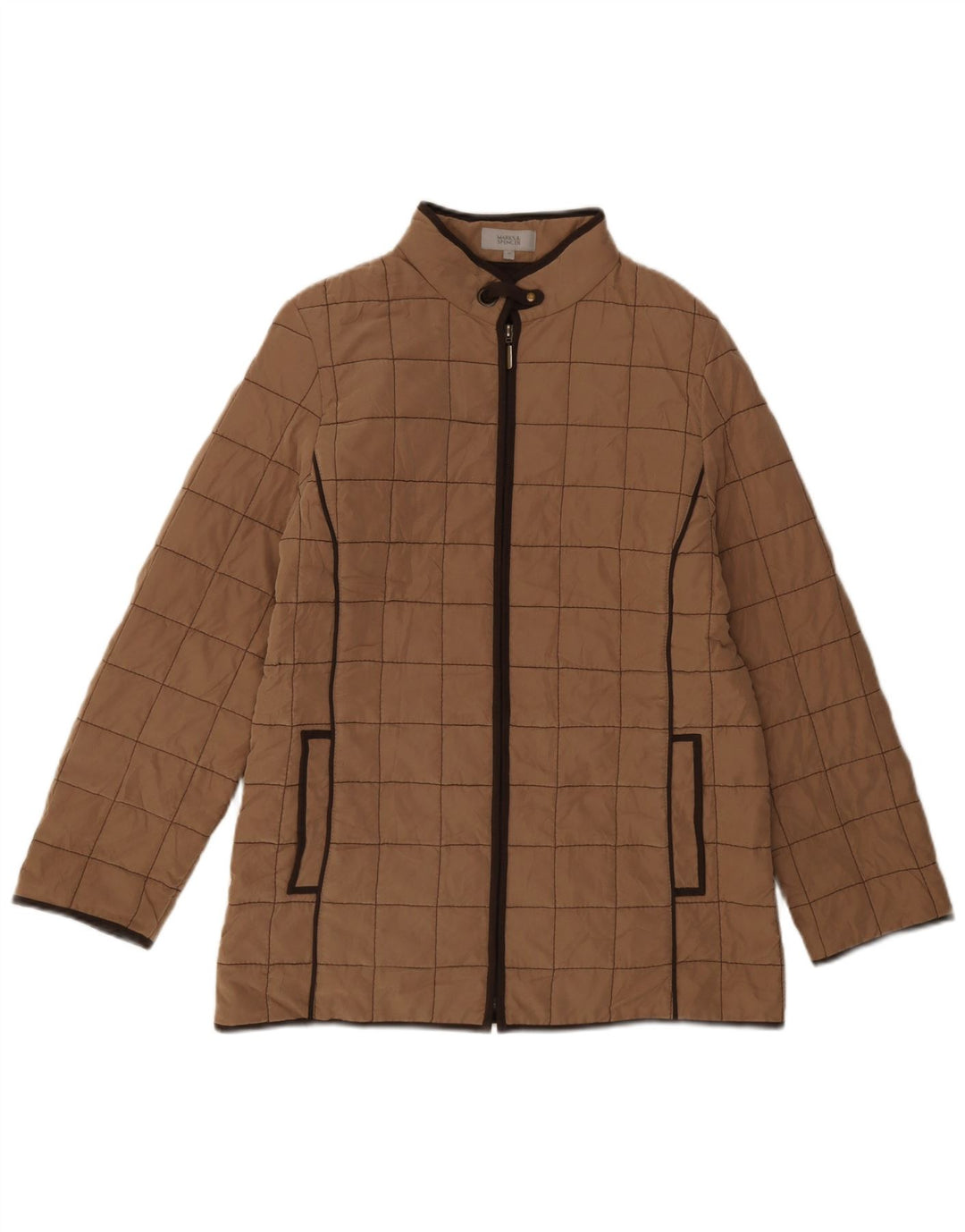 Giacca imbottita da donna Marks & Spencer UK 12 Poliestere marrone medio