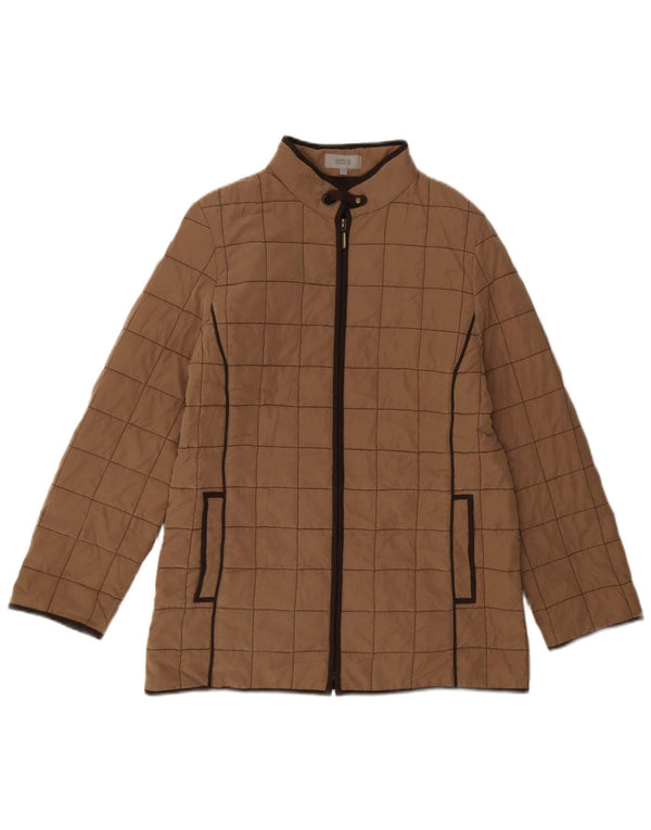 Giacca imbottita da donna Marks & Spencer UK 12 Poliestere marrone medio
