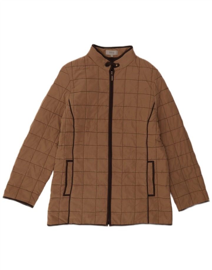 Giacca imbottita da donna Marks & Spencer UK 12 Poliestere marrone medio