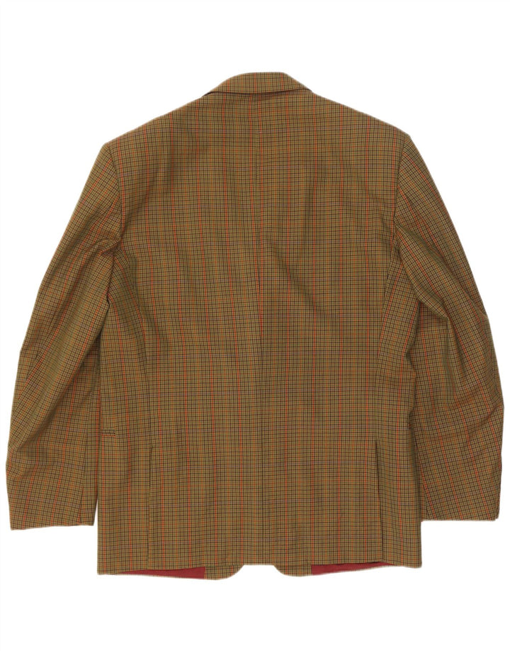 Giacca blazer a 2 bottoni da uomo Brooksfield IT 52 XL lana a quadretti verde