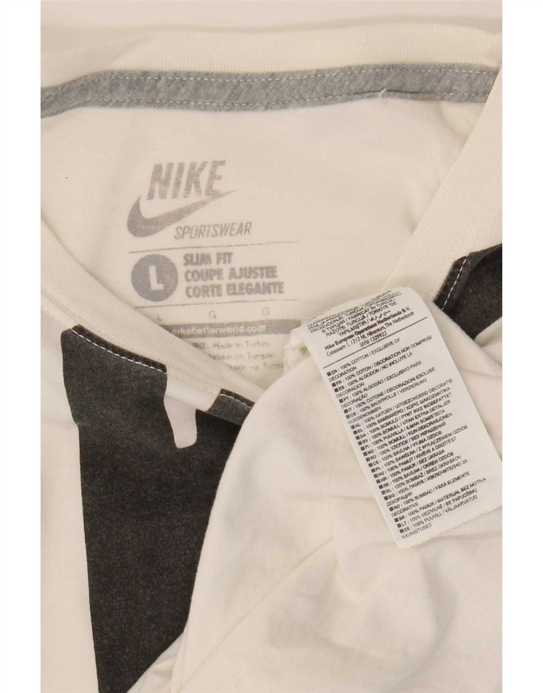 T-shirt grafica Nike da uomo slim fit, grande, in cotone bianco