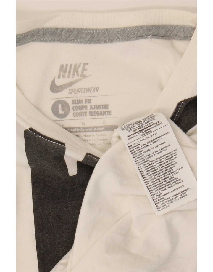 T-shirt grafica Nike da uomo slim fit, grande, in cotone bianco