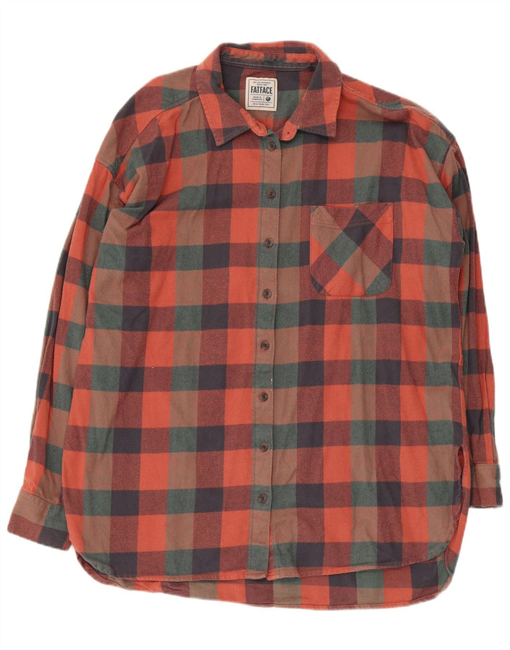 Camicia di flanella da donna Fat Face UK 12 Cotone a quadretti multicolore medio