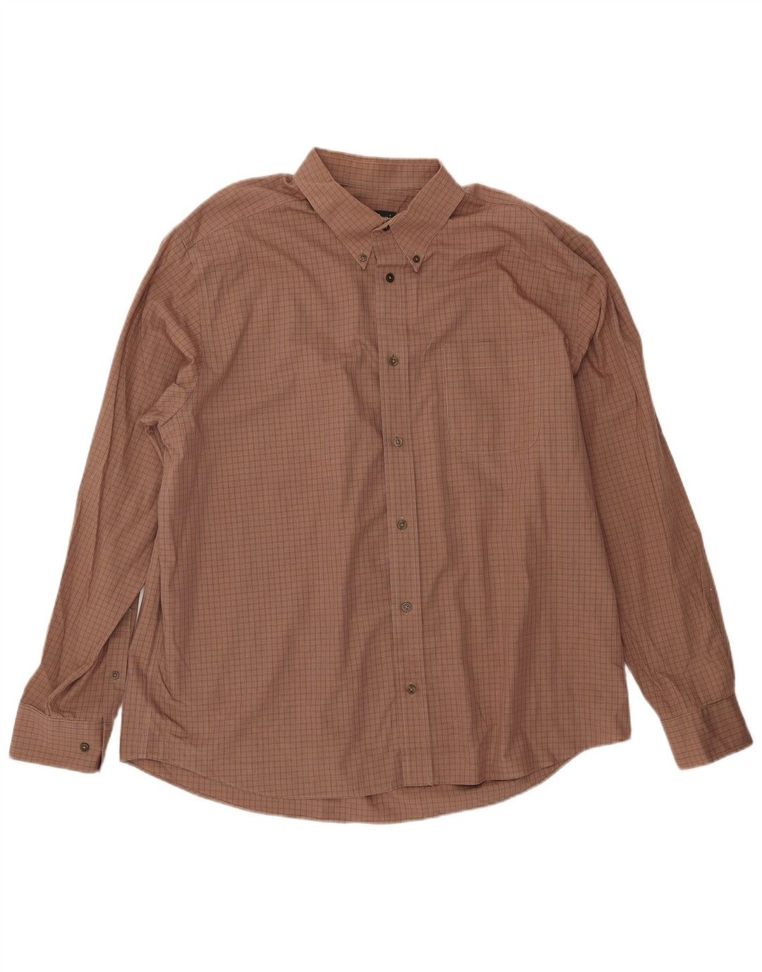 EDDIE BAUER Camicia da uomo in flanella dalla vestibilità rilassata XL in cotone a quadri marrone